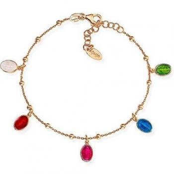 Bracciale Madonnina Multicolor Rose Gold AMEN Argento