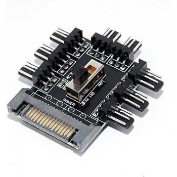 Hub de Ventilateurs Digitalkey pour 8 Ventilateurs Alimentation SATA avec Interrupteur Off-Low-High