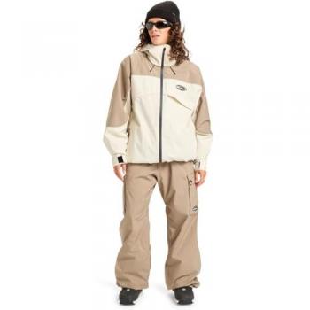Radicalo 20K Veste à Capuche Quiksilver – Beige/Blanc, Taille M