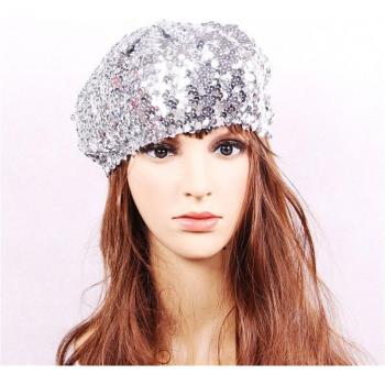 Women’s Shimmering Sequin Crochet Beret