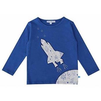 ENFANT Terrible Kinderlangärmel Shirt mit Raketengestaltung – Ultramarine Bio‑Baumwolle (Gr. 134/140)