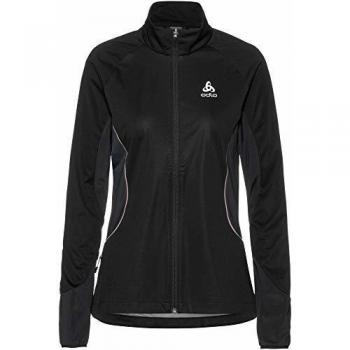 Odlo Damen ZEROWEIGHT Thermo-Windjacke – Schwarzer Reflexionsprint, Modell FW19, Größe L