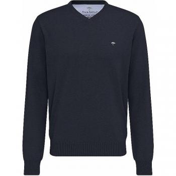 Strickpullover FYNCH-HATTON FYNCH-HATTON Pullover mit V-Kragen Gr. XL (56), blau (navy, meliert) Herren Pullover mit V-Ausschnitt