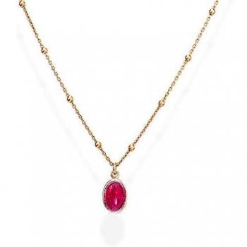 Collana gioielli trendy donna con madonna e rose in pink gold