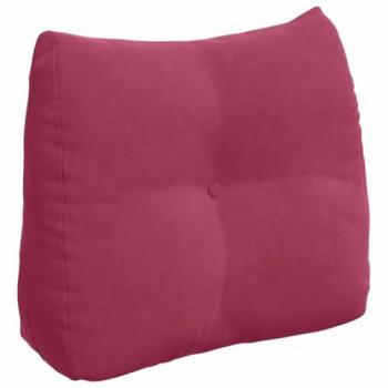 Back Pillow in Wine Red Velvet, 60 × 24 × 50 cm – vitaXL