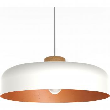 Bois Sospensione 1XE27 Max Power 42W, Metallo Bianco con Dettaglio Rame – Lumicom