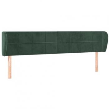 VidaXL Kopfteil mit Ohren Samt Dunkelgrün 203x23x78/88 cm
