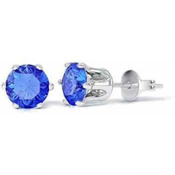 18K White Gold Sapphire Studs