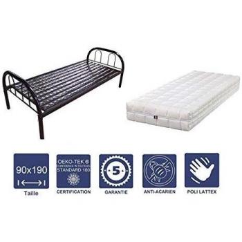 Matelas Face Latex 78 kg/m³ et Alèse 21 cm