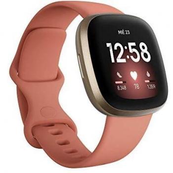 Fitbit Versa 3 Smartwatch with Alexa Pink Clay/Soft Gold