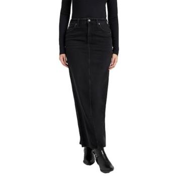 Jupe en Jean Femme Lee Back Slit Maxi Noir