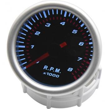 Tacómetro de 2 pulgadas, 0-8000 RPM, medidor de gasolina blanco con puntero y LED, para vehículos de 4/6/8 cilindros, 12V