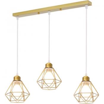 Norcks 3‑Light Ceiling Fixture – Modern Metal Pendant, 16 CM Diameter, Gold Toned,