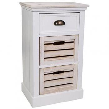 Cajonera de madera blanca 40x30x68h cm