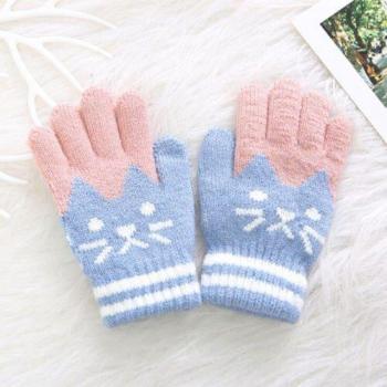Kids Winter Cartoon Cat Gloves (4-8 Years)