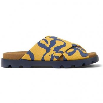 CAMPER Brutus Men’s Cotton Slip-On – Orange/Blue, Size 40