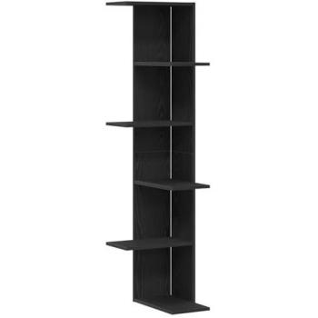 Wall‑Mount Corner Shelf in Black Oak, 36.5×36.5×140 cm (Engineered Wood)