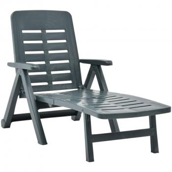 Folding Green Sun Lounger by VidaXL