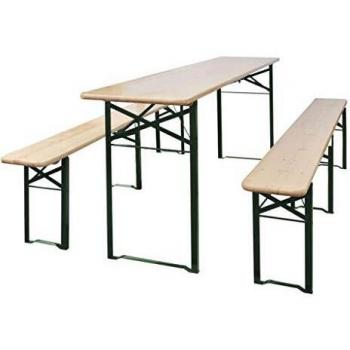 Tannenholz Biertisch mit 2 Klappbänken, 220 cm