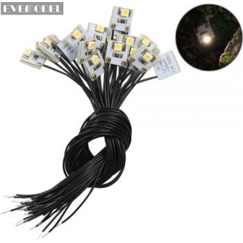 Set de lumières SMD 3528, 20 ou 40 pièces, pré-câblé, blanc, 12V-18V
