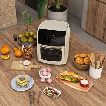 HOMCOM 12L Air Fryer Oven with 8 Preset Modes Rapid Air Circulation 1800W