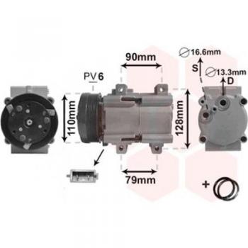 Compresseur de climatisation Ford Galaxy 11/1995-05/2006 Van Wezel