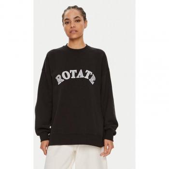 Women's ROTATE Black Cotton‑Jersey Emblem Pullover – Small