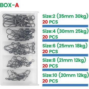 DNDYUJU 100PCS Fishing Connector Swivels