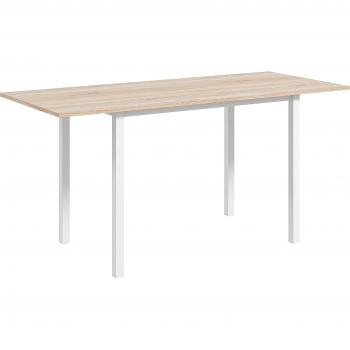 Mesa de Cocina Extensible HOMCOM 4-6 Personas Madera Natural 160x70x76 cm