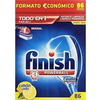 Finish Powerball Power Essential, pastillas para lavavajillas, limón, 86 pzas