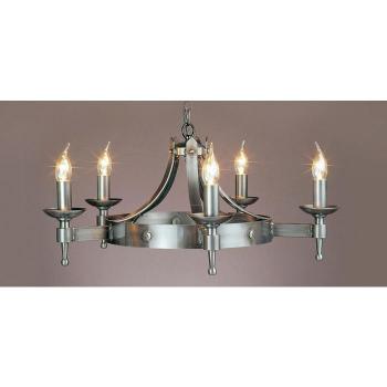 Impex Saxon Sterling 5-Light Pendant Light