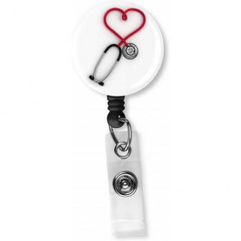 Accesorio de Insignia Retráctil Corazón Rojo