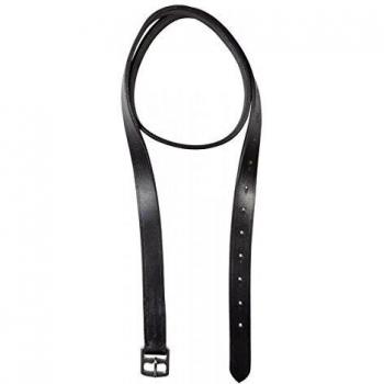 PFIFF Black Pony Stirrup Straps with Hole Numbering and Stainless Steel Buckles