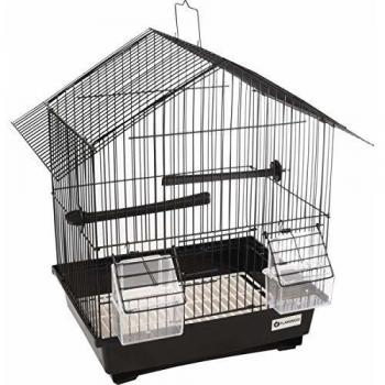 Cage pour canaris Flamingo, Lombok, Noir, 36.5 cm x 25 cm x 38 cm