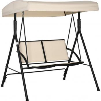 Acciaio&Poli Dondolo 2 Persone 140x118x162 cm – Colore Beige