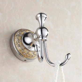 Polished Gold Bathroom Robe Hooks