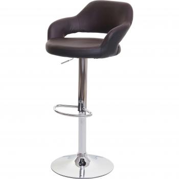 HWC‑F16 Tabouret de Bar Rotatif – Dossier Simili-Cuir Brun/Noir