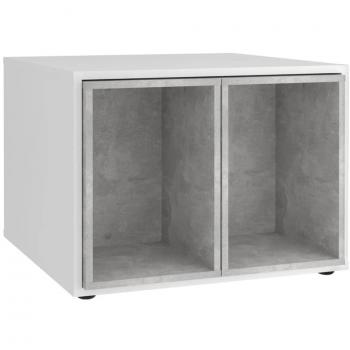 Table Basse FMD Avec 2 Tables D'appoint 67,5x67,5x50 Cm Blanc Et Béton