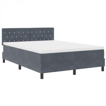 VidaXL Boxspringbett Grau 140x190 cm mit Samtmatratze