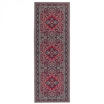 Tappeto Passatoia Antiscivolo Rosso 70 x 200 cm con Motivo Orientale per Corridoio e Cucina