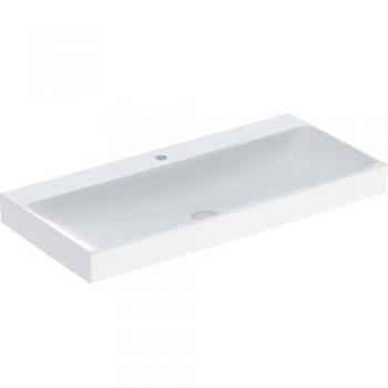 Geberit ONE Waschtisch 105 cm, vertikaler Abgang, 1 Hahnloch, ohne Überlauf, KeraTect weiß