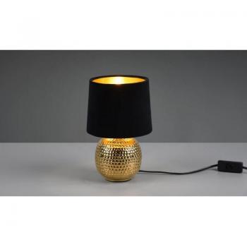 Stilvolle Nachttischlampe Sophia aus goldfarbener Keramik