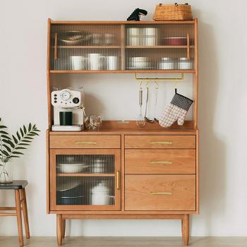 Prosy Mid-Century Large Sideboard with 3 Doors, 3 Shelves, and 4 Drawers
