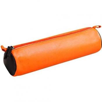 Trousse Bicolore Clairefontaine en Cuir Brun et Orange
