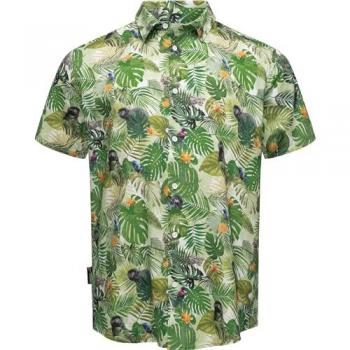 Ragwear Herren Hawaiihemd Omerro mit sommerlichem Print in Weiß Gr. XL