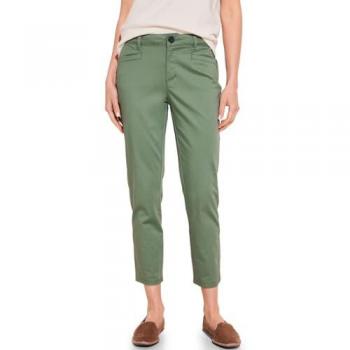 STREET ONE Damen 7/8 Satin-Hose, Dry Salvia Green, Größe 42