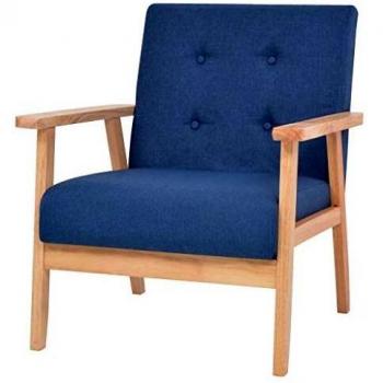 Chic Blue Fabric Armchair