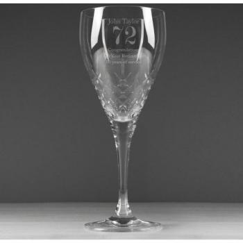 Grand Birthday Cut Crystal Wine Glass – Tailored Message