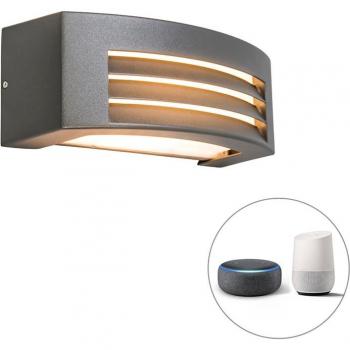 Qazqa Aluminium-Wandleuchte Hurricane mit E27-Fassung