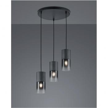 Robin Vintage Trio 3xE27 Lampada Metallica Nera